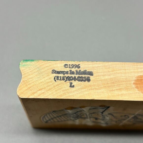 Stamps in Motion Wood Mounted Rubber Stamp 1996 Geisha with Umbrella Vintage - Picture 4 of 6